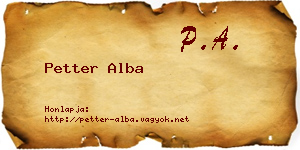 Petter Alba névjegykártya